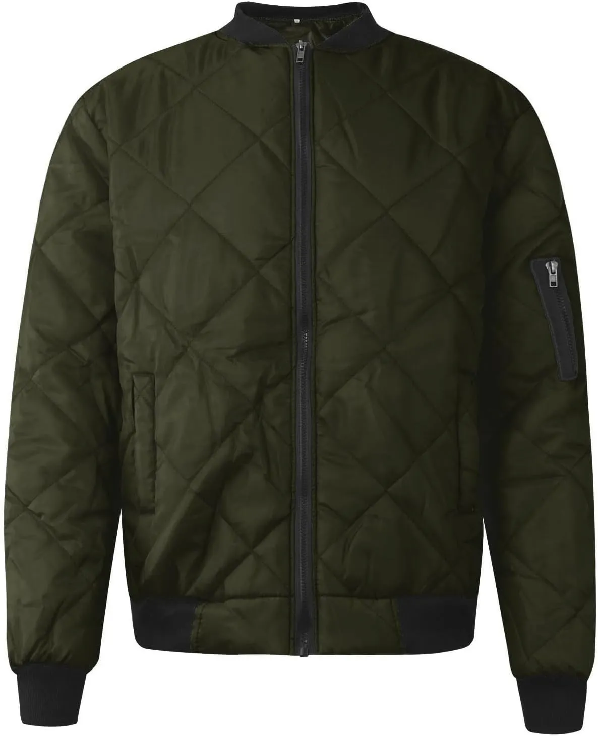 Ymosrh Men's Bomber Jacket Quilted Jackets Windproof Zip Up Winter Warm Coats Outwear Jackets Fashion, XL-5XL