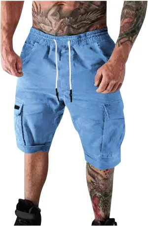 Ymosrh Men's Casual Cargo Shorts with Pockets Summer Short Pants Outdoor Work Shorts for Men, S-5XL