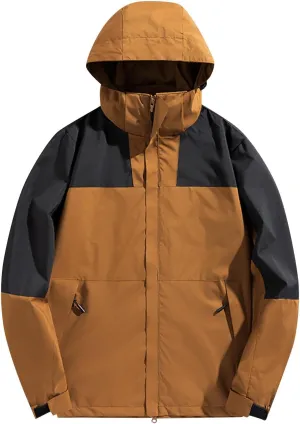 Ymosrh Men's Fashion Windbreaker Jackets Windproof Water Resistant Full Zip Up Outdoor Hiking Fishing Coats, S-6XL