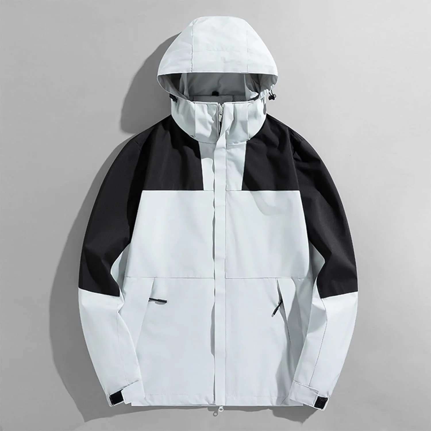 Ymosrh Men's Fashion Windbreaker Jackets Windproof Water Resistant Full Zip Up Outdoor Hiking Fishing Coats, S-6XL
