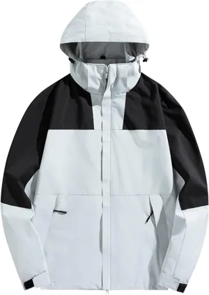 Ymosrh Men's Fashion Windbreaker Jackets Windproof Water Resistant Full Zip Up Outdoor Hiking Fishing Coats, S-6XL