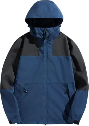 Ymosrh Men's Fashion Windbreaker Jackets Windproof Water Resistant Full Zip Up Outdoor Hiking Fishing Coats, S-6XL
