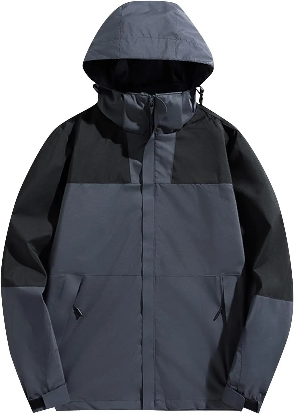 Ymosrh Men's Fashion Windbreaker Jackets Windproof Water Resistant Full Zip Up Outdoor Hiking Fishing Coats, S-6XL