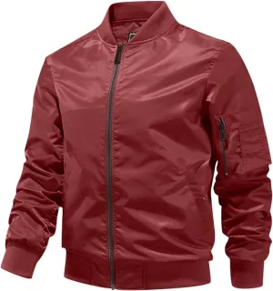 Ymosrh Men's Lightweight Jacket Jacket Casual Fall Winter Windbreaker Bomber Zip Up Coat with Pocket Jacket, XXXL-L6