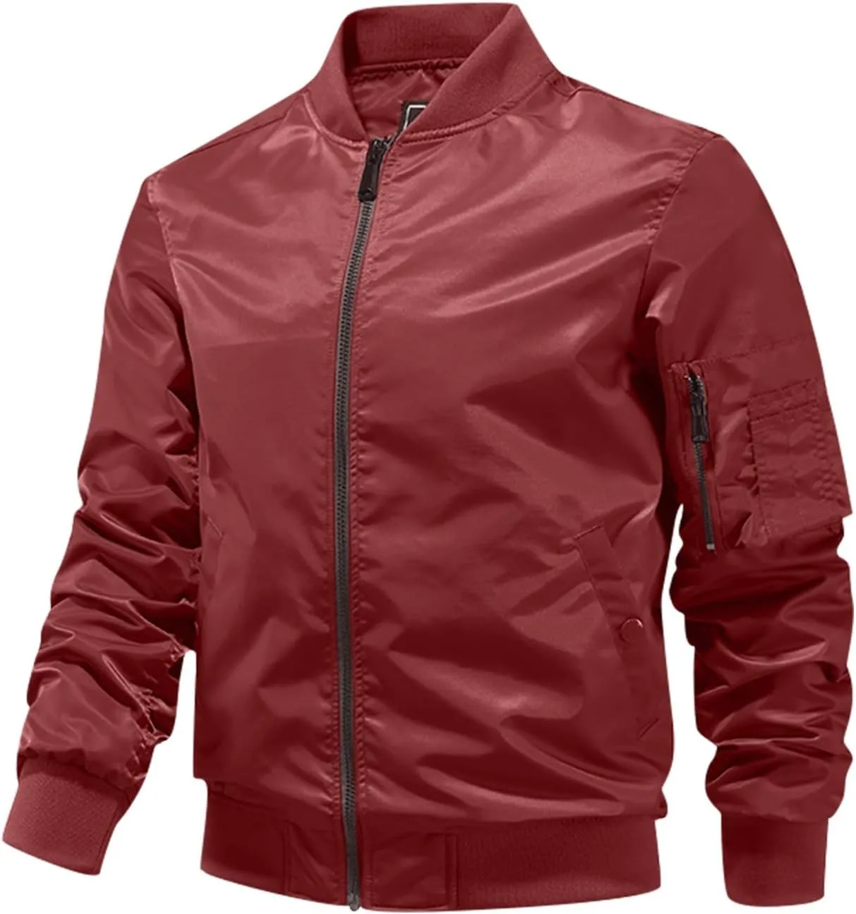Ymosrh Men's Lightweight Jacket Jacket Casual Fall Winter Windbreaker Bomber Zip Up Coat with Pocket Jacket, XXXL-L6