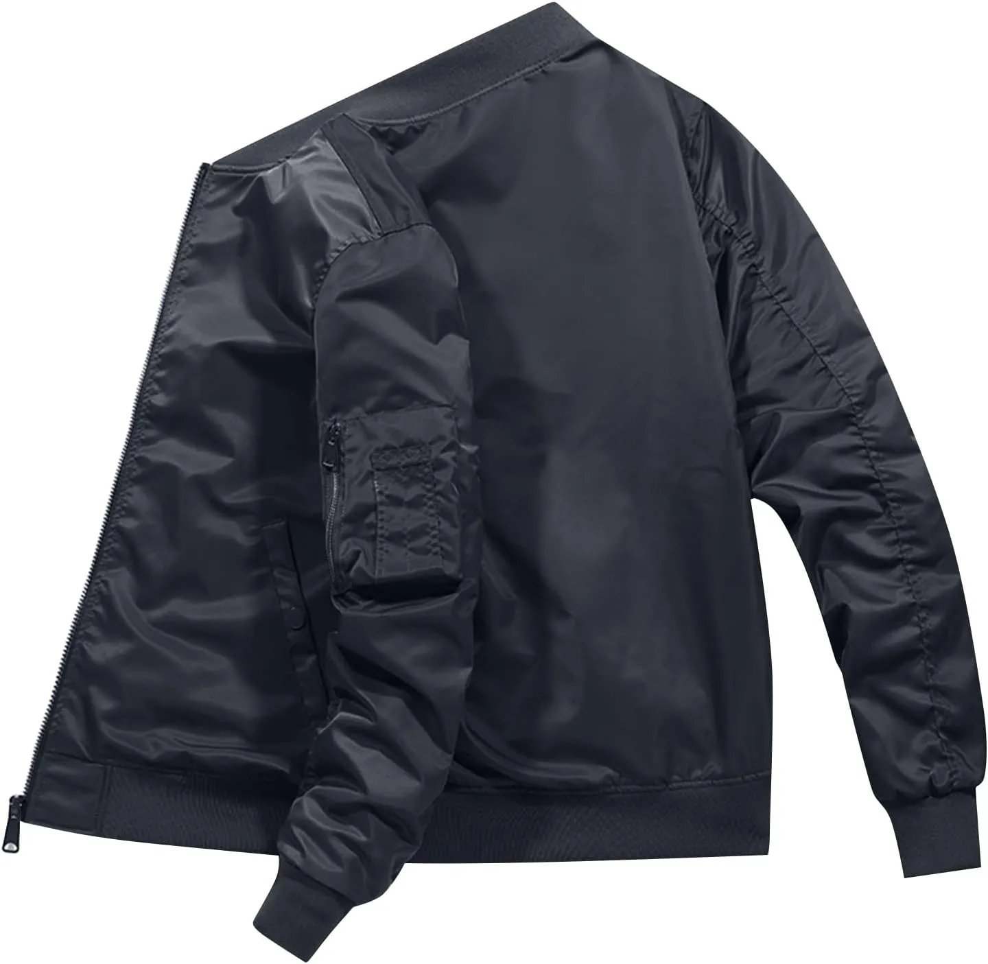 Ymosrh Men's Lightweight Jacket Jacket Casual Fall Winter Windbreaker Bomber Zip Up Coat with Pocket Jacket, XXXL-L6