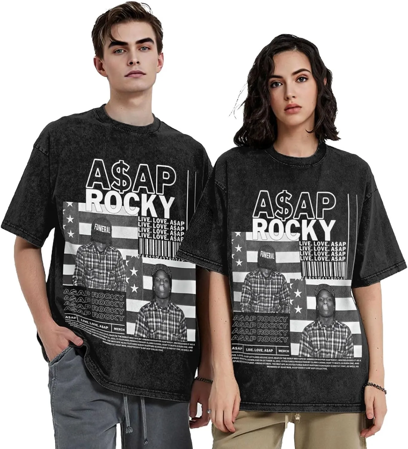 Youth & Adult Streetwear Oversized Retro T Shirt Short Sleeve Adult Teens Stretch-Cotton Shirt