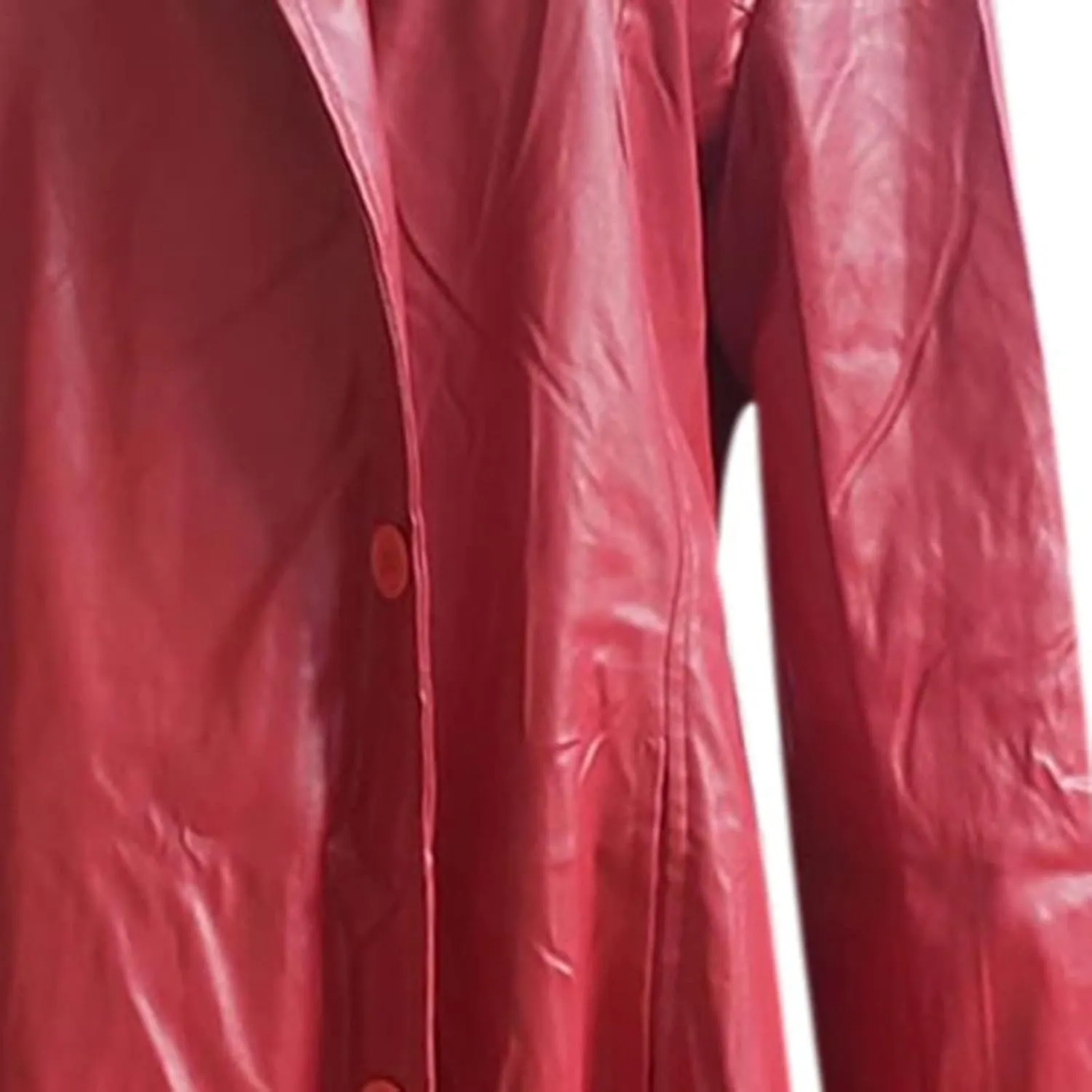 ZWRXW Mens Leather Trench Coat Full Length Vintage Classic Faux Leather Long Jacket Fall Winter Overcoat Coats Cardigan